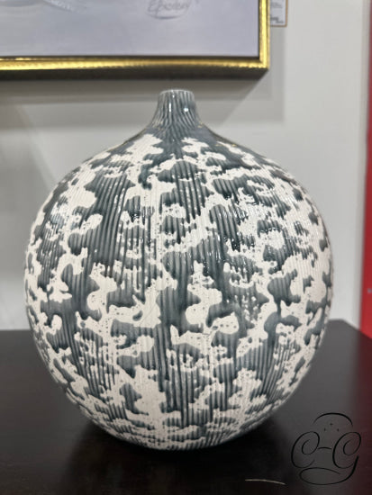Samantha Pynn Cream/Grey Round Large Ceramic Vase
