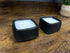 Set Of 2 Black Square Candleholders With Cream Candle Candleholder(S)