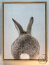 Set Of 2 Bunny Portrait/Bunny Tail Picture On Linen Framed Canvas