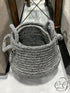 Set Of 2 Charcoal/Navy Round Woven Baskets Home Decor