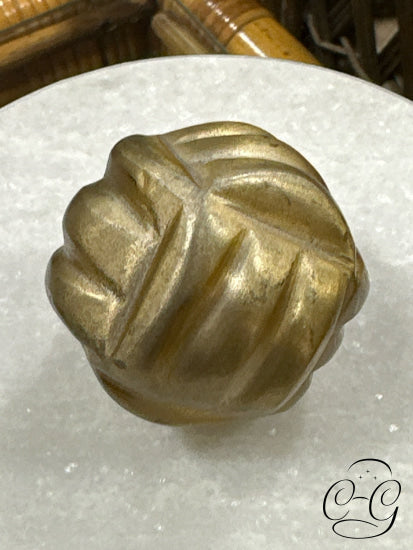 Set Of 2 Gold Metal Container With White Marble Lid 5x9’’ Home Decor