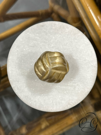 Set Of 2 Gold Metal Container With White Marble Lid 5x9’’ Home Decor