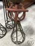 Set Of 3 Rustic Metal Candleholders W/Cream Glass Holders Candleholder(S)