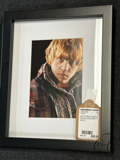 Set Of 4 Assorted Black Picture Frames Frame