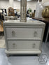 Silver Finish 2 Drawer Nightstand W/3 Way Touch Light Pendent Pulls 30x18x30’’ Night-table