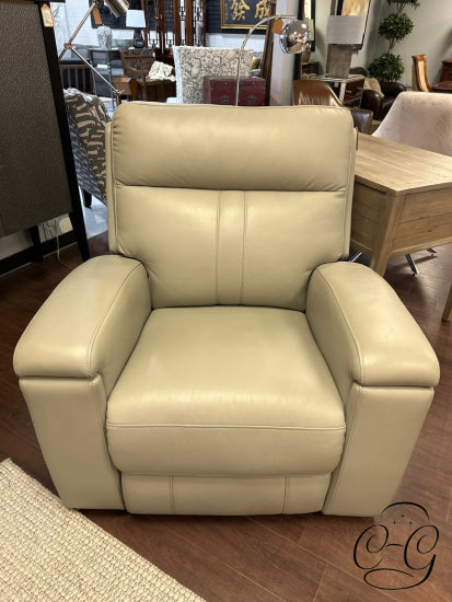 Silver Grey Leather Seating/Leather Match Power Reclining Chair
