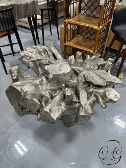 Silver Leaf Resin Sequoia DNG Table Base Cast From Acacia Tree Roots 44x38x30’’ Dining Table Base Only