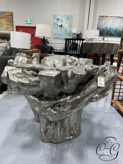 Silver Leaf Resin Sequoia DNG Table Base Cast From Acacia Tree Roots 44x38x30’’ Dining Table Base Only