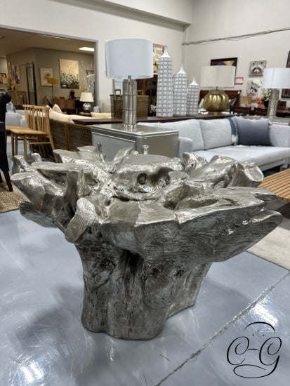 Silver Leaf Resin Sequoia DNG Table Base Cast From Acacia Tree Roots 44x38x30’’ Dining Table Base Only