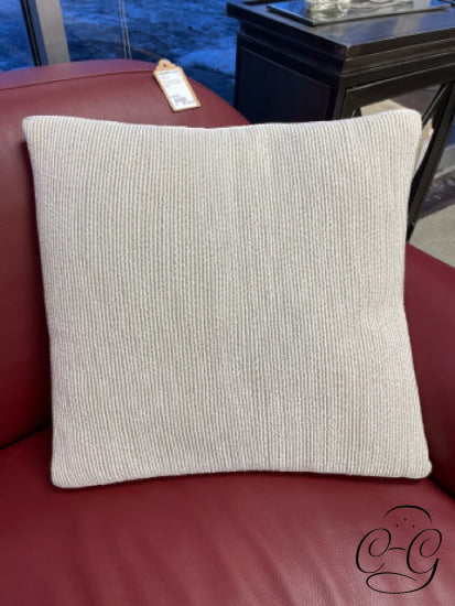 Soft Gold Satin Ribbed Design Toss Pillow