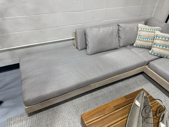 Solid Acacia Patio Low Corner Sectional W/Sand Weather Resistant Cushion 96x96x22’’ Patio Furniture