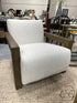 Solid Oak Med. Brown Finish Rustic Frost Fabric Armchair Arm Chair