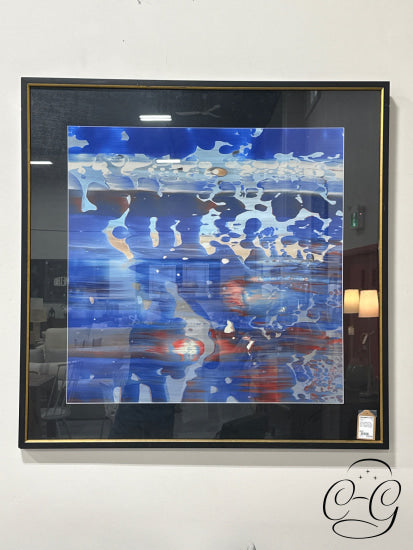 Square Abstract Blue Red Beige Picture