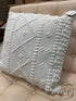 Square Cream Diamond Pattern Wool Toss Pillow