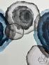 Square Embellished Blues Black Grey Abstract Circles Art Frame Artwork