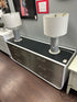 Stainless Steel Drawer Front 6 Dresser With Grey Frosted Glass Top Only