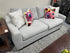 Stylus Light Grey/Fog Fabric Sofa With 2 Cream Beige Grey Pattern Toss Pillows