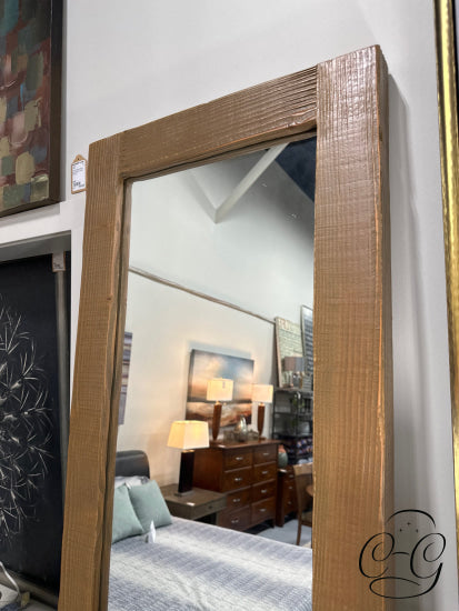 Tall Floor Mirror With Rustic Wood Frame