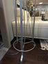 Tall Torchiere Style Floor Lamp W/Silver Coated Metal Base ’X’ Design