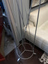Tall Torchiere Style Floor Lamp W/Silver Coated Metal Base ’X’ Design