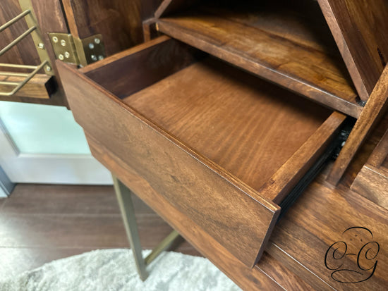 Teak 2 Door Bar Cabinet W/Storage For Spirits/Wine Tray 42x20x53’’ Bar unit