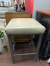 Trica Furniture Backless Taupe Leather Square Seat Counter Height Stool