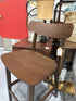 Walnut Veneer Solid Rubberwood Frame Counter Stool W/Curved Back Height