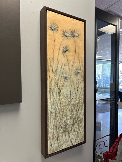 Wax & Oil Original Art Encaustic Painting ’Delicate’ By Susan Wallis 14x38’’ Artwork
