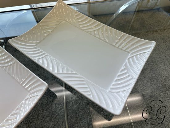 White Ceramic Tray/Plate With Raised Sides 17x11x2’’ Tray