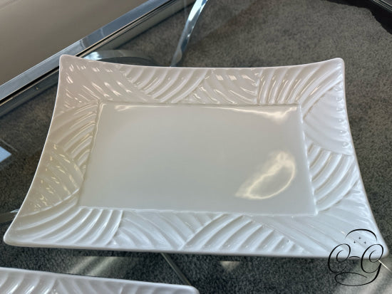 White Ceramic Tray/Plate With Raised Sides 17x11x2’’ Tray