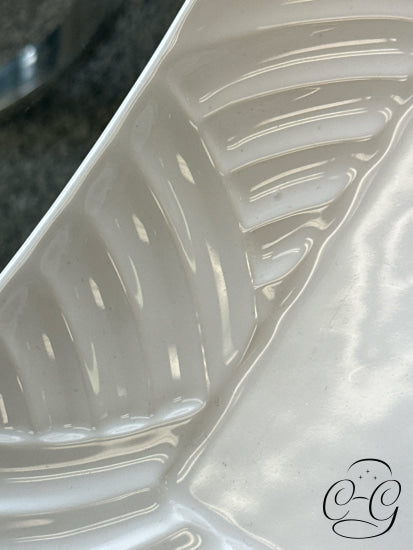 White Ceramic Tray With Raised Ends 14x9’’ Tray