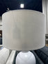White Round Ceramic Base Table Lamp With Shade