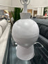 White Round Ceramic Base Table Lamp With Shade