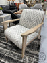 Whittington Grey & White Arm Chair With Light Wood Arms/Back