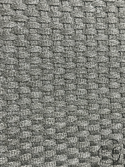 Woven Dark Grey Fabric Seat/Back Arm Chair W/Walnut Finish Frame